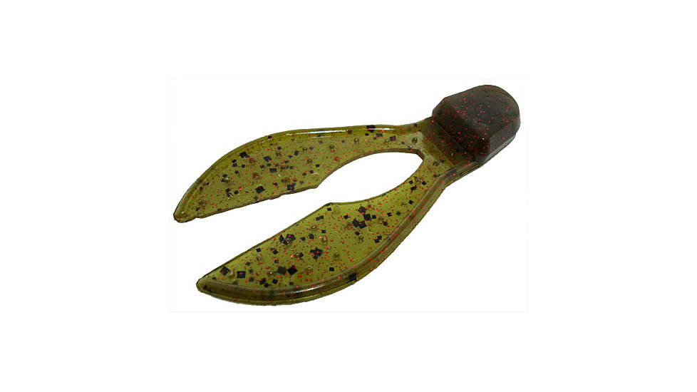 Zoom Super Chunk Jig Trailer, 5 Pack, 3.5in, Green Pumpkin Red, 037202X