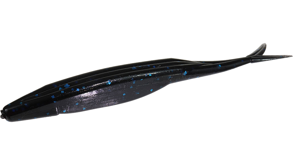 Zoom Super Fluke Baitfish Imitator, 10 Pack, 5.25in, Black/Blue, 023072X