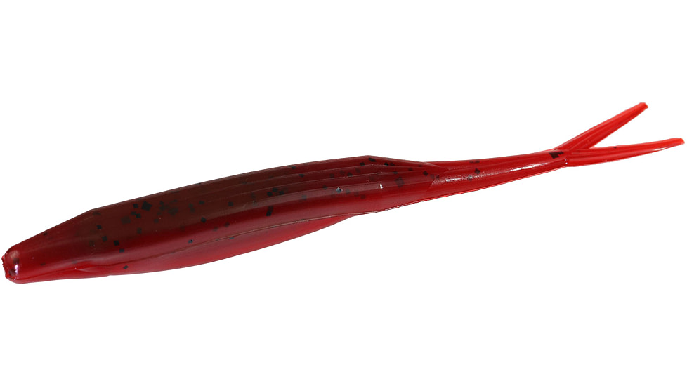 Zoom Super Fluke Baitfish Imitator, 10 Pack, 5.25in, Green Pumpkin Tomato, 023338X