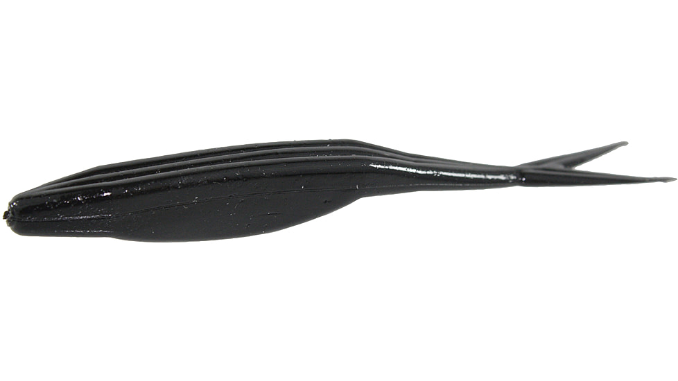 Zoom Super Fluke Jr Baitfish Imitator, 10 Pack, 4in, Black, 056038X