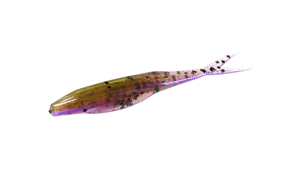 Zoom Super Fluke Jr Baitfish Imitator, 10 Pack, 4in, Huckleberry, 056407X