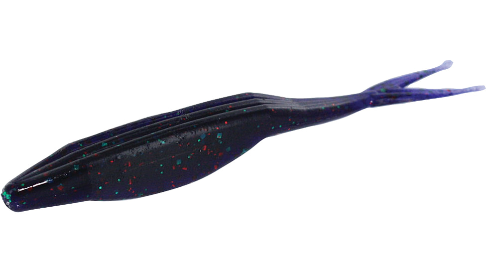Zoom Super Fluke Jr Baitfish Imitator, 10 Pack, 4in, Junebug Red, 056177X