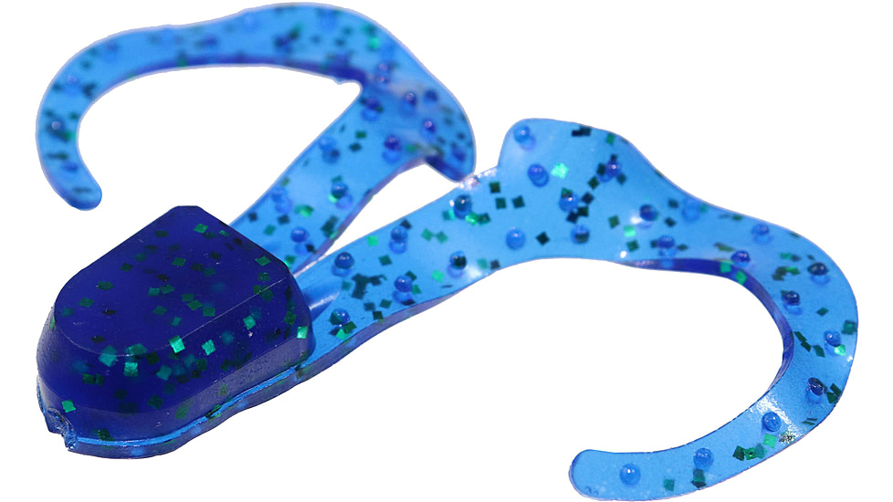 Zoom Swimmin Chunk Jig Trailer, 10 Pack, 3in, Emerald Blue, 043352X