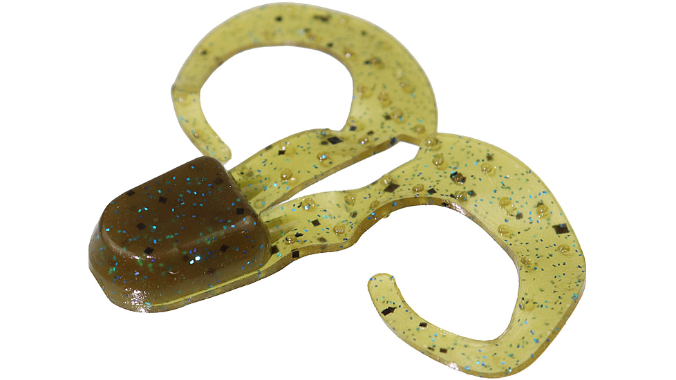 Zoom Swimmin Chunk Jig Trailer, 10 Pack, 3in, Green Pumpkin Blue, 043239X