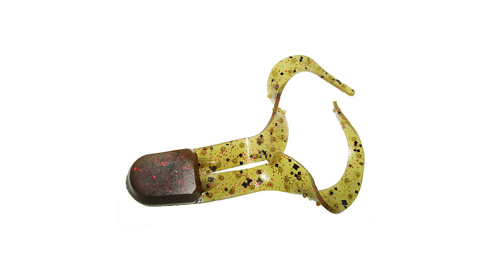 Zoom Swimmin Chunk Jig Trailer, 10 Pack, 3in, Green Pumpkin Red, 043202X