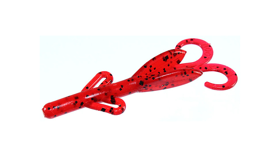 Zoom Tiny Brush Hog Mini Creature Bait, 15 Pack, 3in, Cherry Seed, 055018X