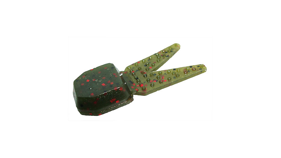 Zoom Tiny Chunk Jig Trailer, 5 Pack, 2in, Avocado, 029147X