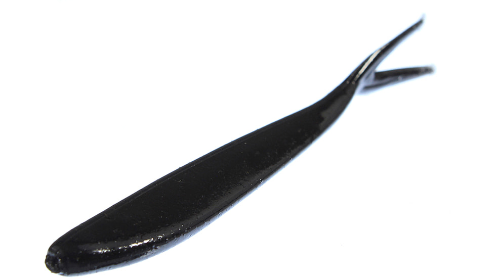 Zoom Tiny Fluke Baitfish Imitator, 20 Pack, 3in, Black, 081038X