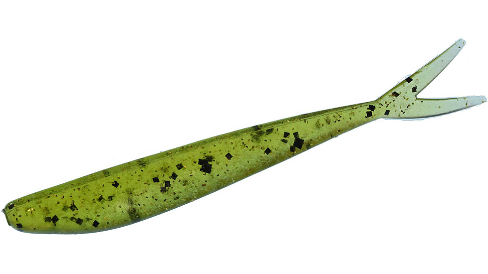 Zoom Tiny Fluke Baitfish Imitator, 20 Pack, 3in, Watermelon Gold Glitter, 081141X