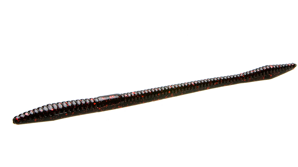 Zoom Trick Worm, 20 Pack, 6.5in, Black Red Glitter, 6001