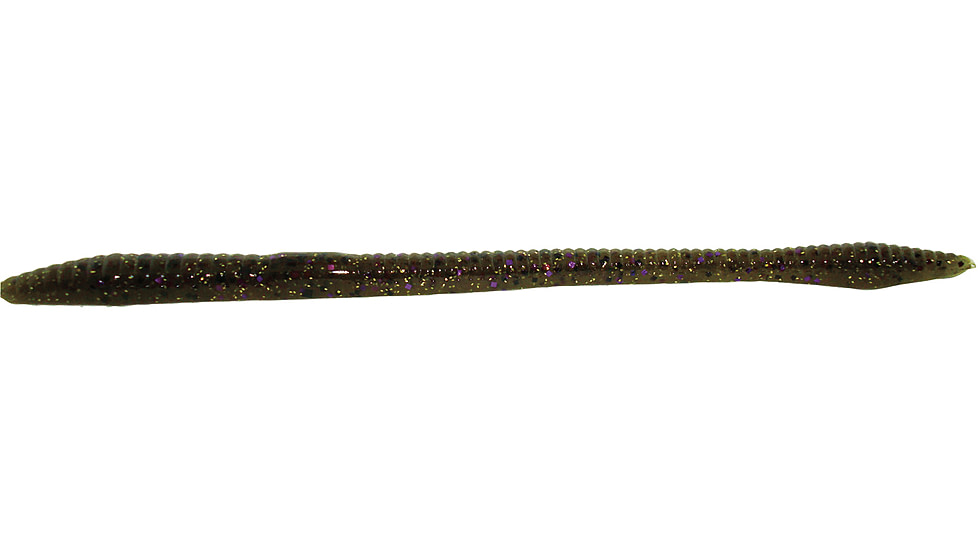 Zoom Trick Worm, 20 Pack, 6.5in, Green Pumpkin Prp Gold, 006249X