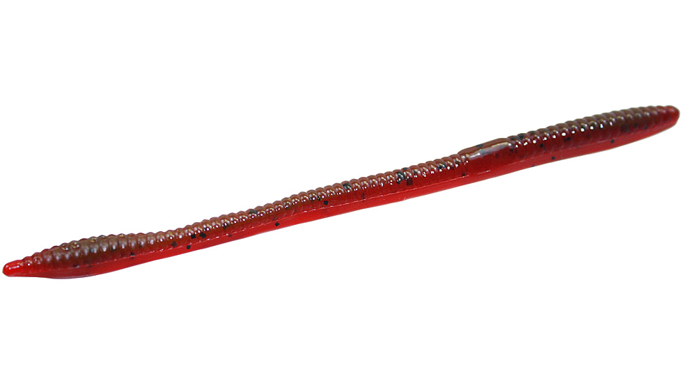 Zoom Trick Worm, 20 Pack, 6.5in, Green Pumpkin Tomato, 006338X