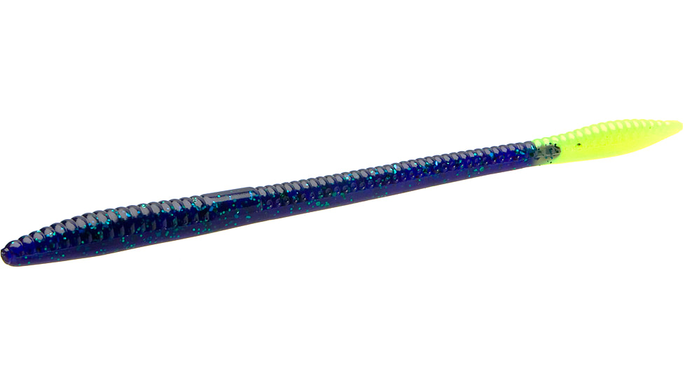 Zoom Trick Worm, 20 Pack, 6.5in, Junebug/Chartreuse, 6123