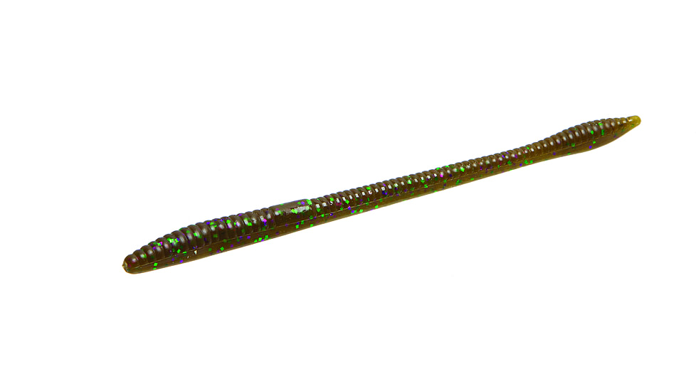 Zoom Trick Worm Worm, 20, 6.5in, Green Pumpkin Purple Green, 6349