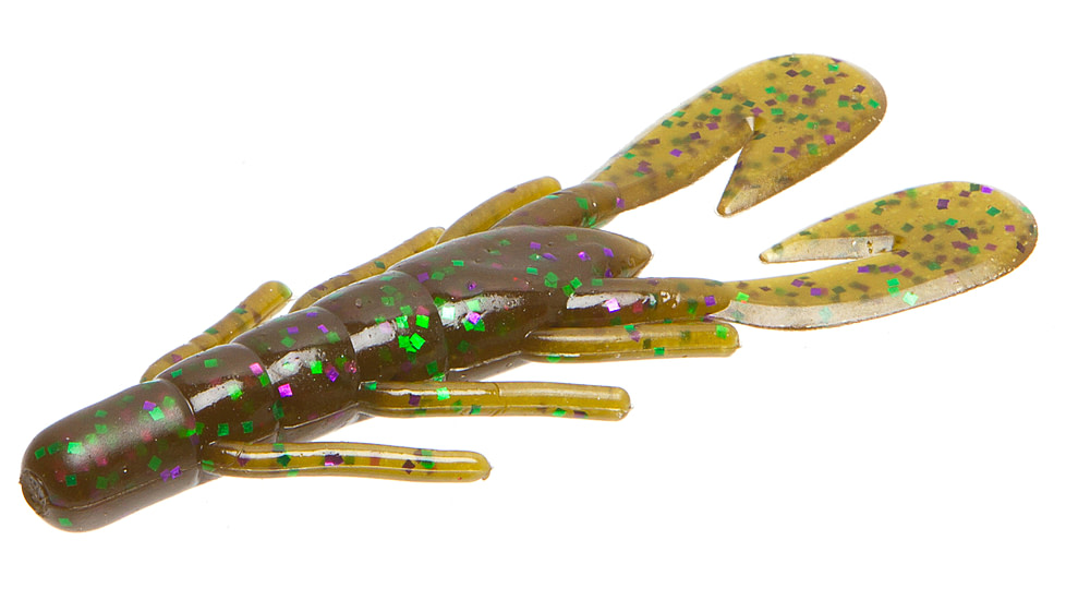 Zoom U-V Speed Craw, 12 Pack, 3.5in, Green Pump Purple Green, 80349