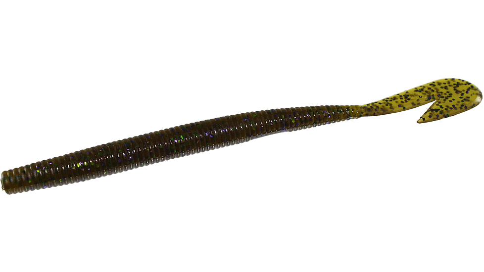 Zoom U-V Speed Worm, 15 Pack, 6in, Green Pumpkin Candy, 018272X