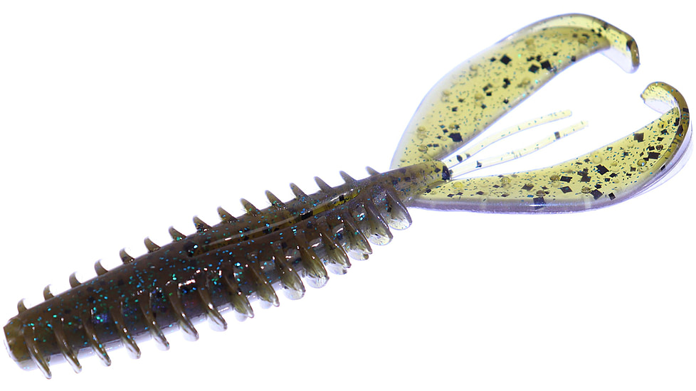Zoom Z-Craw, 6 Pack, 4.5in, Green Pumpkin Blue Flash, 127294X