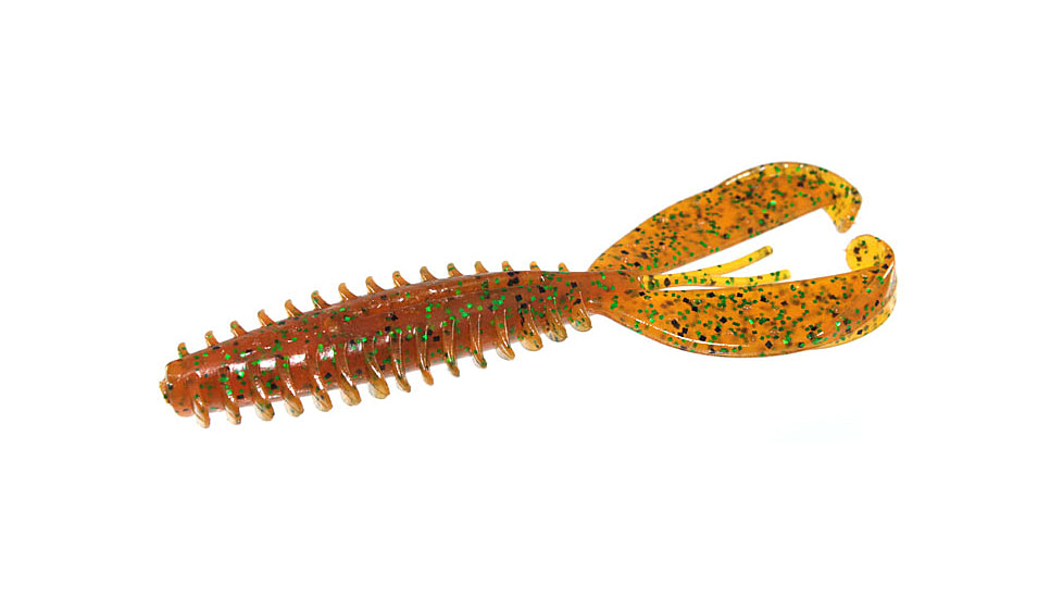 Zoom Z-Craw, 6 Pack, 4.5in, Rootbeer Pepper Green, 127097