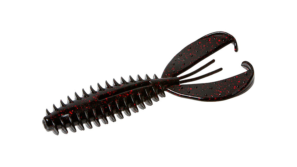 Zoom Z-Craw Jr, 8 Pack, 3.5in, Black Red Glitter, 130001