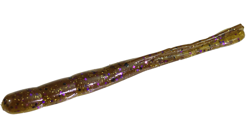 Zoom Z Drop Worm, 15 Pack, 4in, Green Pumpkin Prp Gold, 122249X