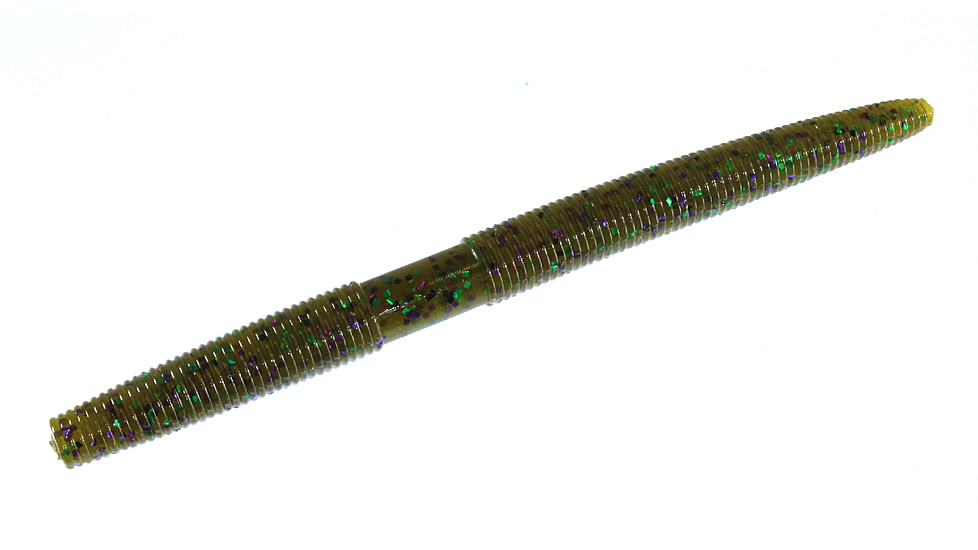 Zoom Zlinky Trick Worm, 10 Pack, 5in, Green Pump Purple Green, 138349