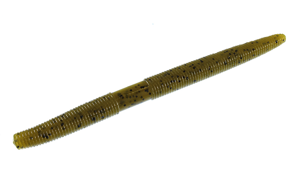 Zoom Zlinky Trick Worm, 10 Pack, 5in, Green Pumpkin, 138025