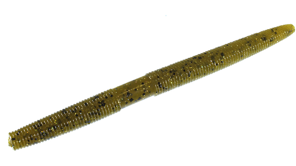 Zoom Zlinky Trick Worm, 10 Pack, 5in, Green Pumpkin Magic, 138284