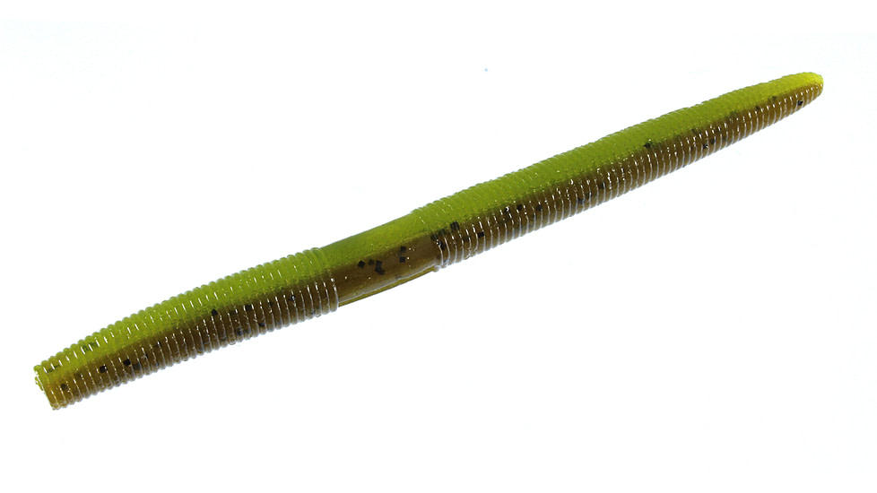 Zoom Zlinky Trick Worm, 10 Pack, 5in, Green Pumpkin/Wtrmln, 138279