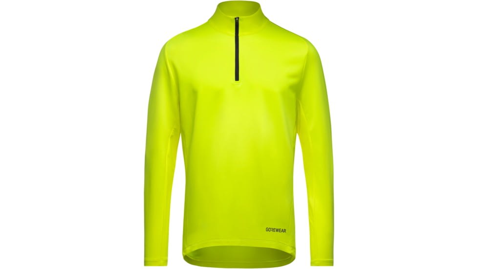 GOREWEAR Everyday Mid 1/4 Zip Mens in Neon Yellow XL Regular fit Moisture Wicking BAB72606, 101093-0800-XXL