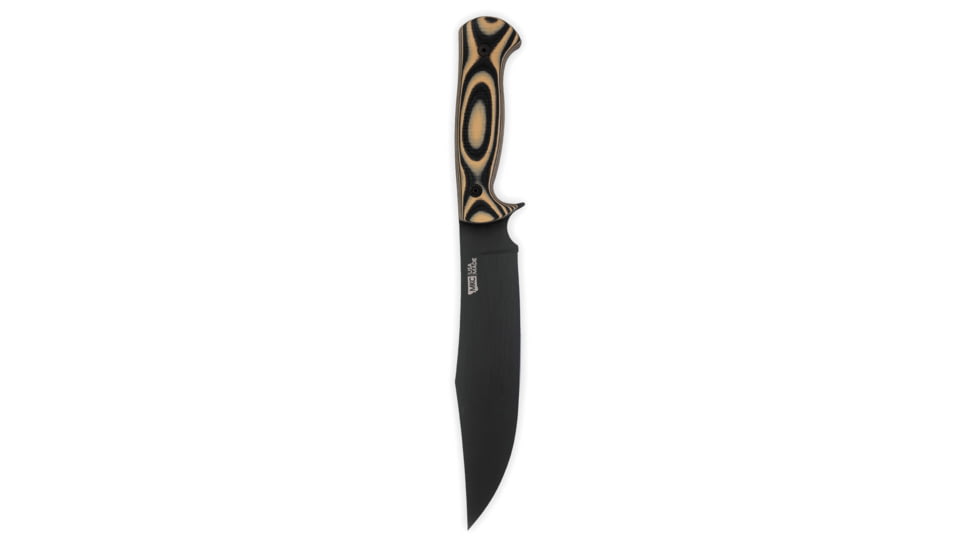 Montana Knife Company The Marshall Bushcraft Knife Fixed Blade Knives, 7.625 inch, 52100 Ball Bearing Steel, Fixed Blade, G-10 Handle, Tan/Black, 12.625 inch, MKC-000351