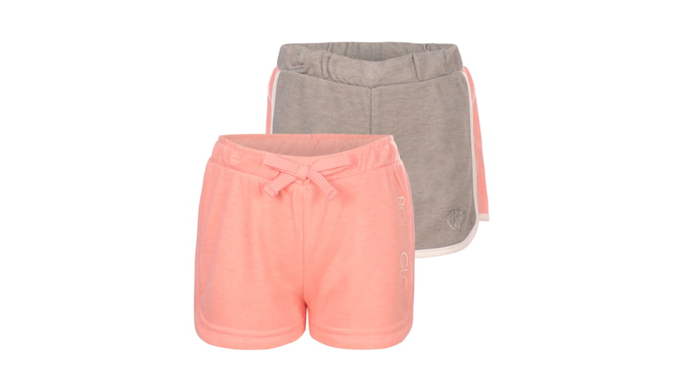 Body Glove Girls Solid and Side-Stripe Shorts Set 7-12 - Coral &amp; Grey 2D52961C, 10, Coral &amp; Grey, 8385BGS31-C-10
