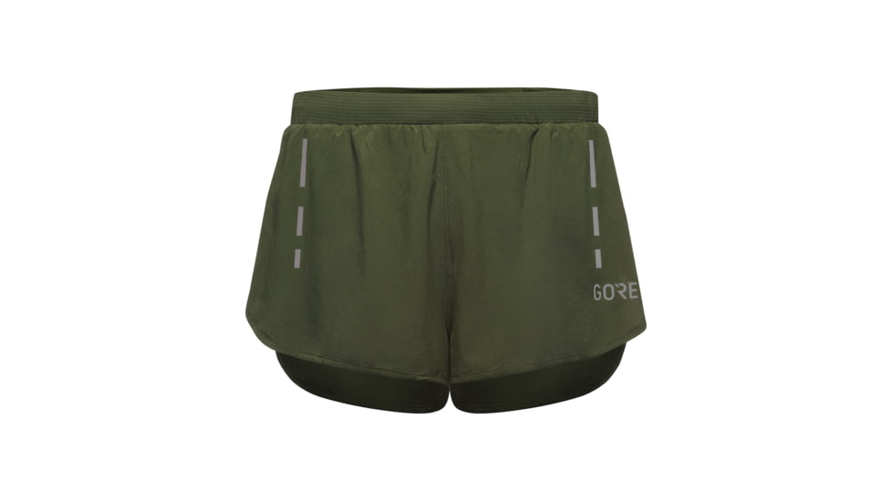 GOREWEAR Split Running Shorts Mens in Utility Green Small Slim fit C2372E3D, 100753-BH00-M