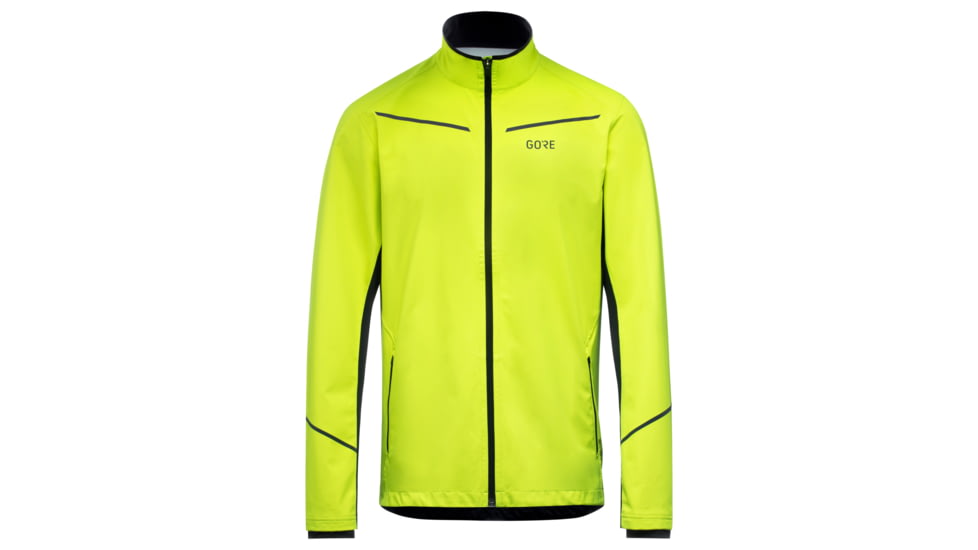 GOREWEAR Mens R3 Partial GORE-TEX INFINIUMTM Running Jacket in Neon Yellow/Black Medium Regular fit Windproof DC616B7C, 100624-0899-L