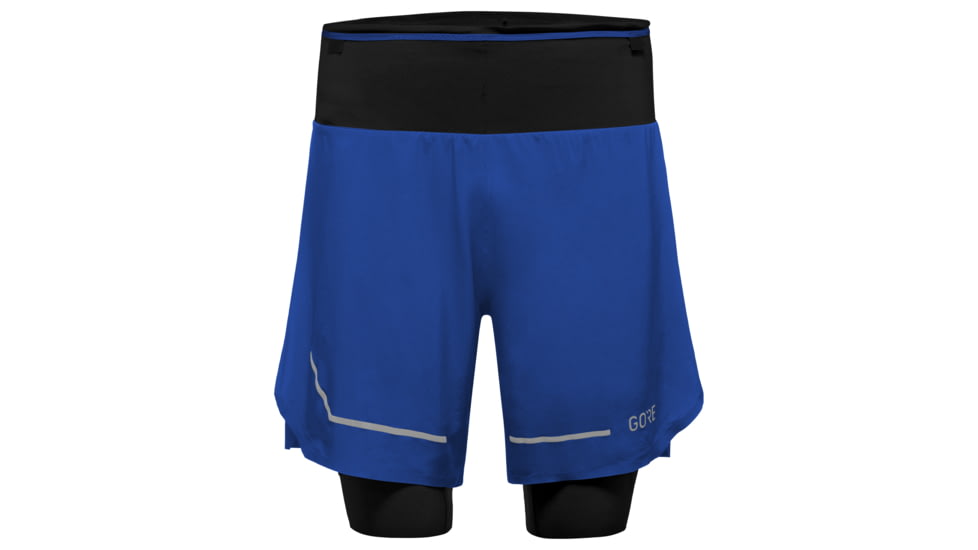 GOREWEAR Ultimate 2in1 Running Shorts Mens in Ultramarine Blue XL Slim fit E19FB8AB, 100759-BL00-XXL