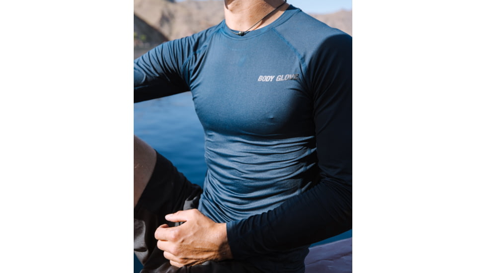 Body Glove Catalina UPF 50+ Long-Sleeve Sun Shirt - Harbor Blue F00B7DD0, M, Harbor Blue, DT25222B1758A-HRB-M