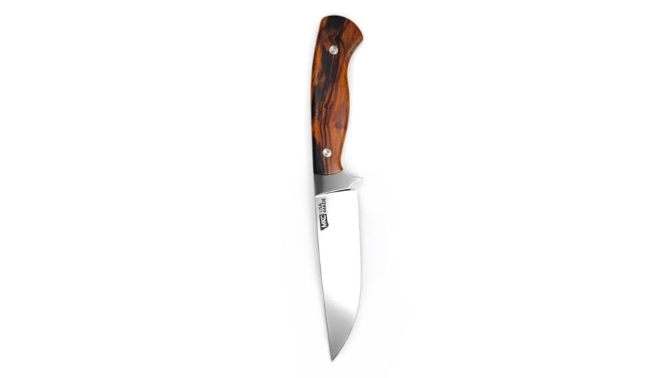 Montana Knife Company Traditions Super Cub Fixed Blade Knives, 5.375 inch, Magnacut Stainless Steel, Fixed Blade, Desert Ironwood Handle, Steel/Wood, 9.875 inch, MKC-000984