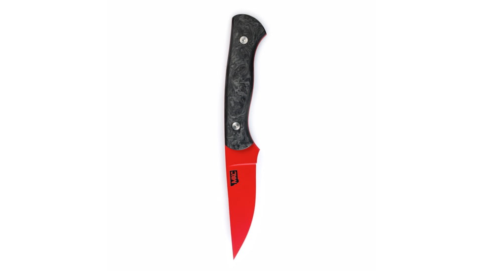 Montana Knife Company Blood Brothers Blackfoot 2.0 Fixed Blade Knives, 3.5 inch, Magnacut Stainless Steel, Fixed Blade, Carbon Fiber Handle, Black/Red, 7.75 inch, MKC-000993