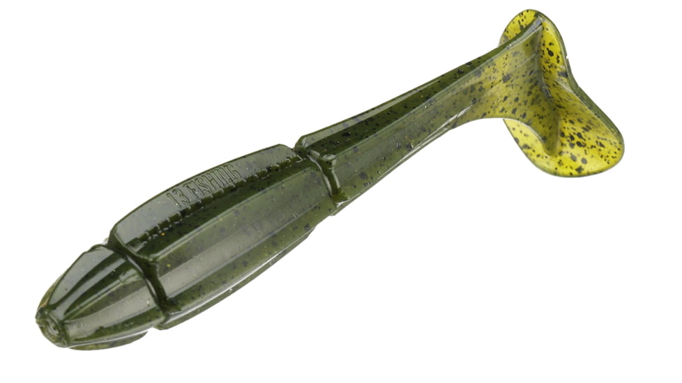 13 Fishing Churro Paddle Tail Swimbaits, 5, 4.75in, Collard Greens, CHU4.75-11