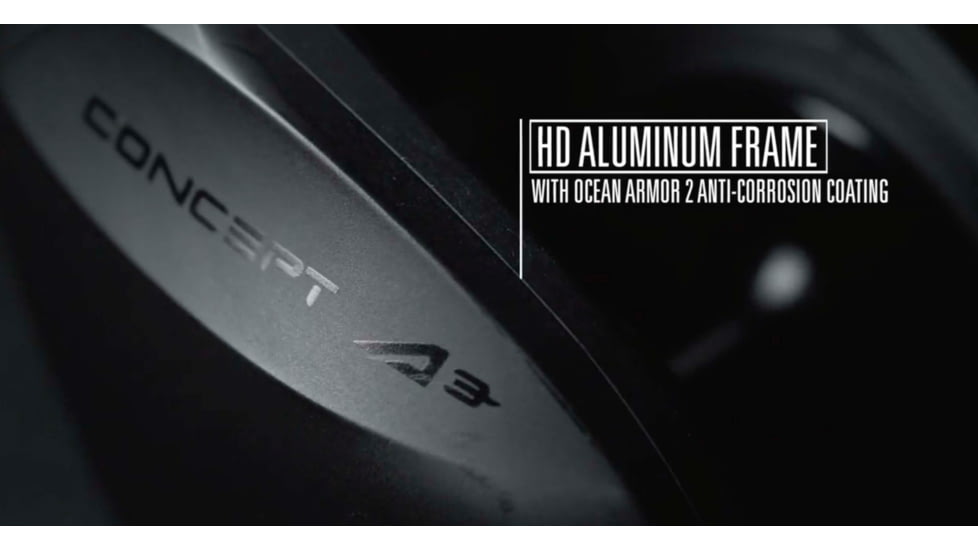 Rapala Concept A3 Baitcast Reel 6.3:1 Gear Ratio, Right Hand Retrieve, Fresh, Salt, Black, 300, CA3-6.3-RH