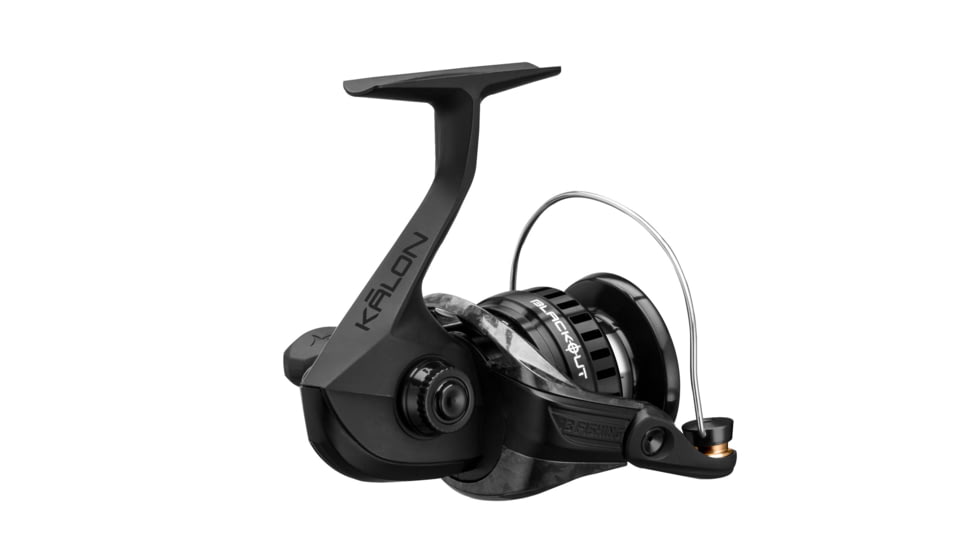 Rapala Kalon O Blackout Spinning Reel 5.2:1 Gear Ratio, Flash, Salt-Clam Pack, Black, 2, KLO-5.2-2.0-CP