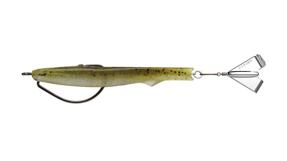 Rapala Motor Boat Swimbait Wide Gap Fishing Hook w/ Hard Rear Prop, 3/8oz, 4in, 1 Piece, Cinnamon Toast, MBT4-8