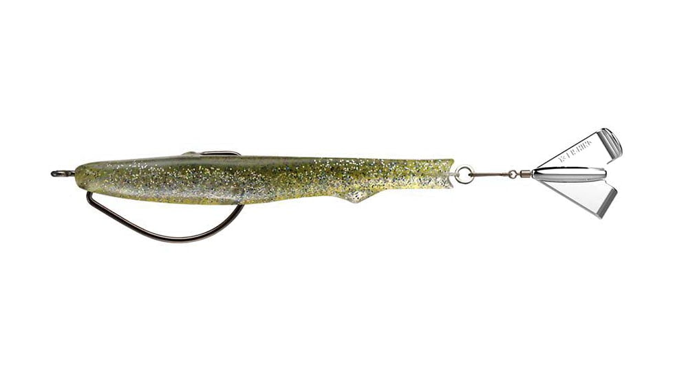 Rapala Motor Boat Swimbait Wide Gap Fishing Hook w/ Hard Rear Prop, 3/8oz, 4in, 1 Piece, Glitter Bomb, MBT4-4