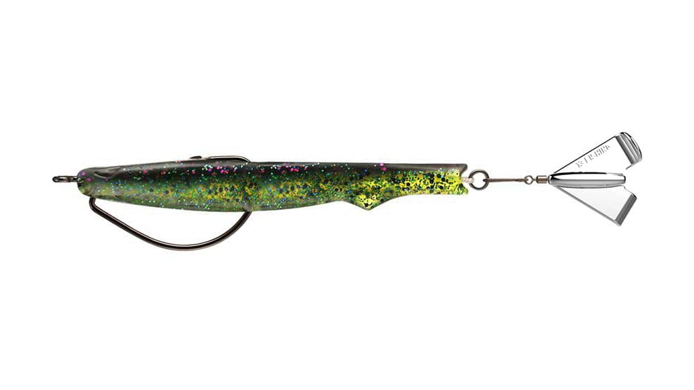 Rapala Motor Boat Swimbait Wide Gap Fishing Hook w/ Hard Rear Prop 3/8oz, 4in, 1 Piece, Mardi Craw, MBT4-22
