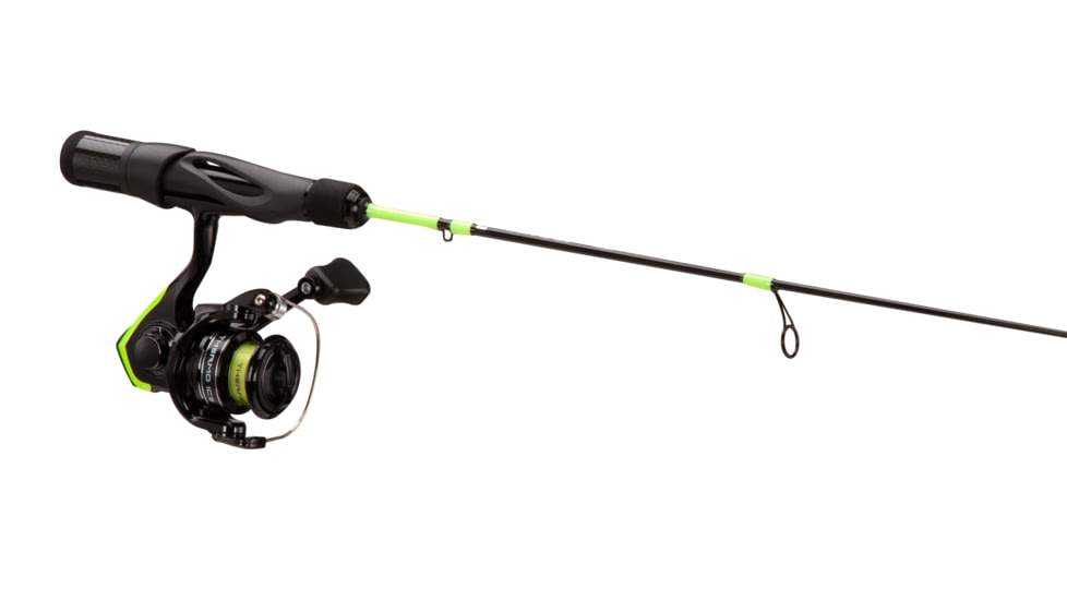 13 Fishing Thermo Ice Spinning Combo, Solid Fiberglass Blank, 24", UL, Hi-Vis Tip, 2BB, Instant Anti Reverse, 160YD/#4, 5.2:1, TIC5-24UL