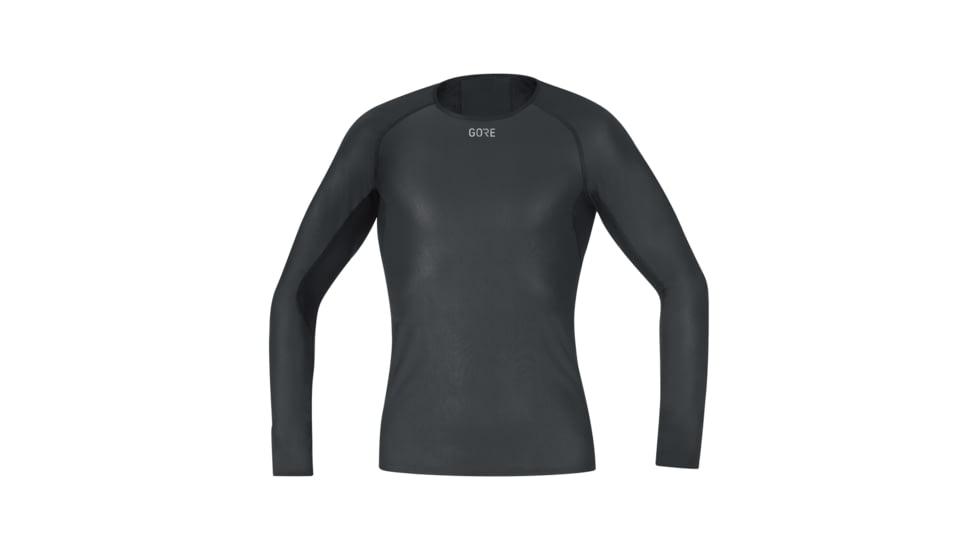 GOREWEAR Mens M WINDSTOPPERR Base Layer Long Sleeve Shirt in Black Large Slim fit 0BE52894, 100323-9900-XL