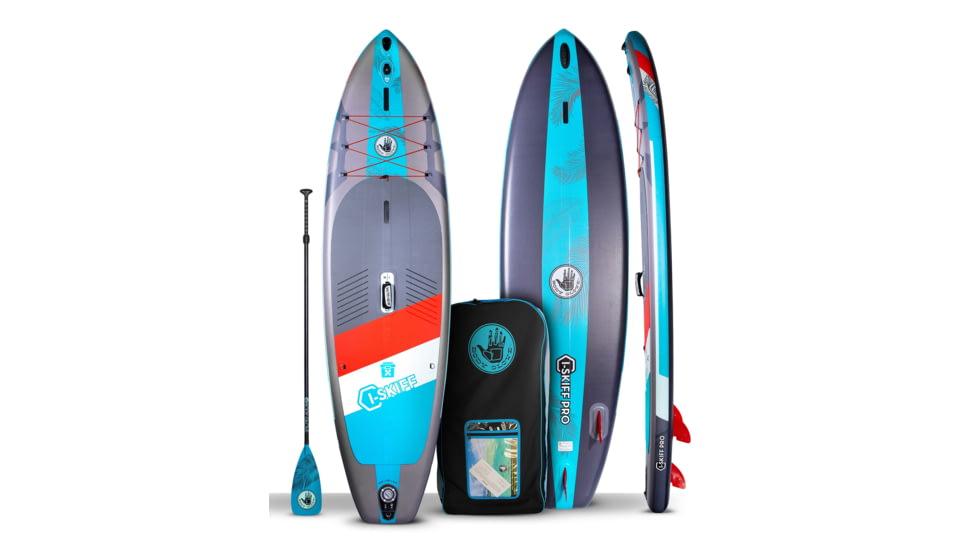 Aquapac Iskiff Pro 106 Inflatable Paddle Board - Silver/Teal 4ECD964A, 10 ft 6 in, Silver/Teal, ISUPISKIFFPRO22U-489-10/FT/6/IN