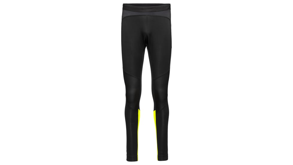 GOREWEAR Mens R5 GORE-TEX INFINIUMTM Running Tights in Black/Neon Yellow XS Form fit Windproof 29ABE595, 100659-9908-S