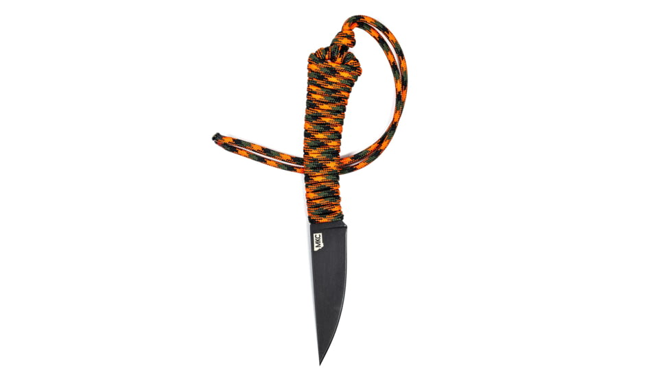 Montana Knife Company Mini-Speedgoat Fixed Blade Knives, 3 inch, 52100 Ball Bearing Steel, Fixed Blade, Paracord Handle, Orange/Black, 6.5 inch, MKC-000375