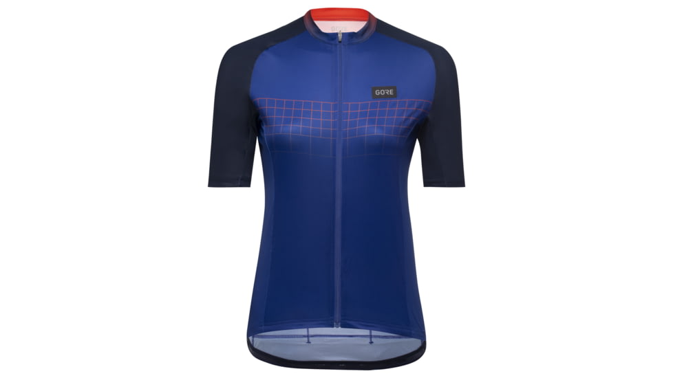 GOREWEAR Grid Fade Cycling Jersey 2.0 Womens in Ultramarine Blue/Fireball Medium 8-10 Slim fit E0D4EFF0, 100973-BLAY-40