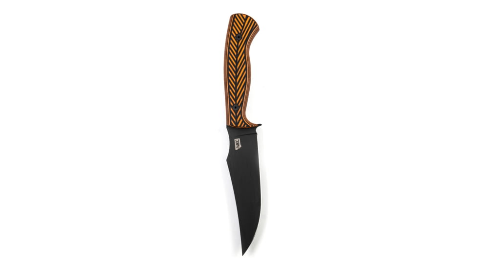 Montana Knife Company Nock On Triumph Hunter XL Fixed Blade Knives, 5.125 inch, 52100 Ball Bearing Steel, Fixed Blade, G10 Handle, Orange/Black, 9.75 inch, MKC-000381